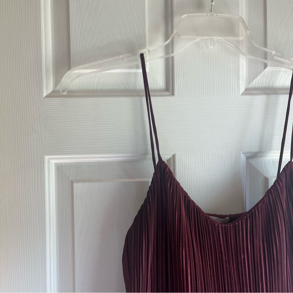 H&M Pleated Camisole Top Burgundy Size M